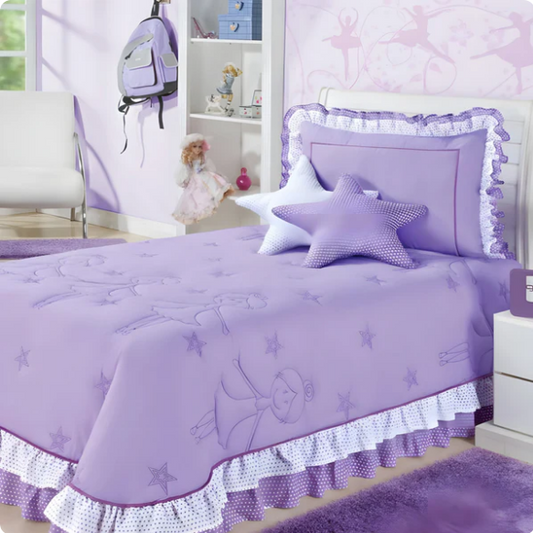 Bailarina Solteiro - Kit 4 Peças - Elegância e Conforto para Pequenas Estrelas