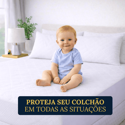 Kit Premium Amparo - Protetor de Colchão Impermeável + 2 Fronhas | Aromatizador Brinde