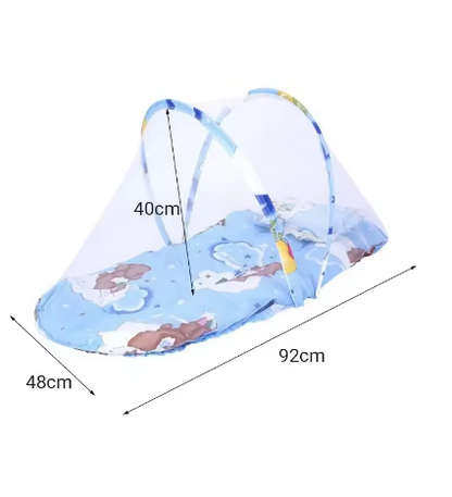 Cama Portátil AmparoKids – Mosquiteiro Integrado, Toque Suave e Mobilidade