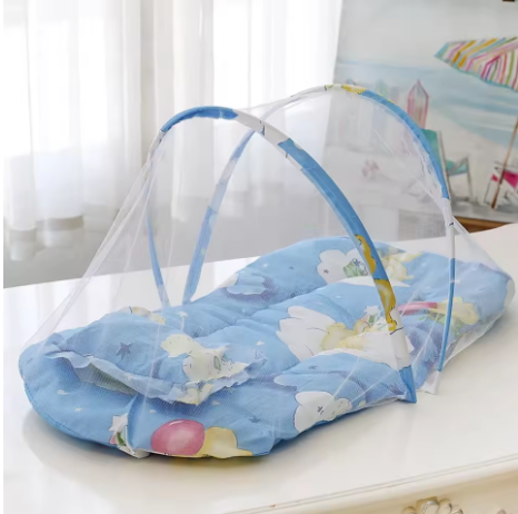 Cama Portátil AmparoKids – Mosquiteiro Integrado, Toque Suave e Mobilidade